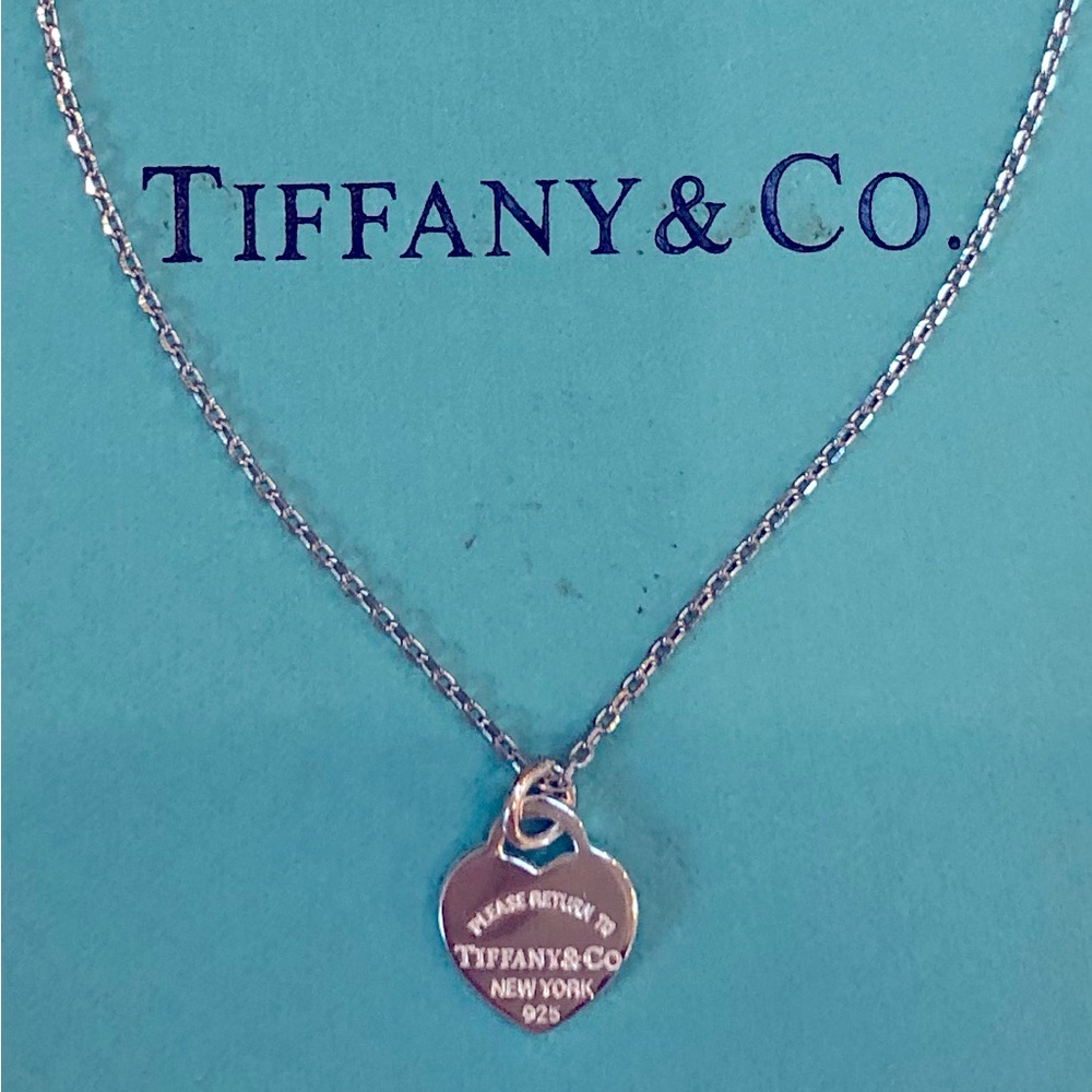 LOW START! Upcycled Tiffany’s mini heart tag necklace